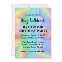 Bath Bomb Birthday Party Invitation