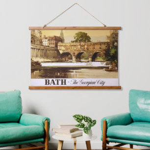 Bath British Railways Vintage Travel Poster Hanging Tapestry