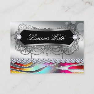 Bath Business Card Nail Salon Zebra Bold