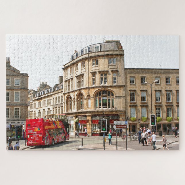 Bath city and Tour Bus, England Jigsaw Puzzle (Horizontal)