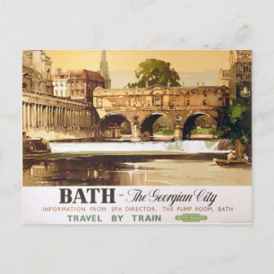 Bath city railway tourist poster postcard