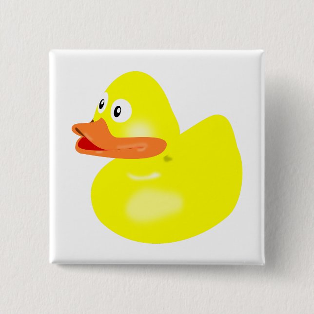 Bath Duck 2 Inch Square Button (Front)