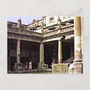 Bath England 1986 Roman Bath1c snap-17814b jGibney Postcard