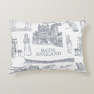 Bath, England Toile style pattern, Jane Austen Accent Pillow