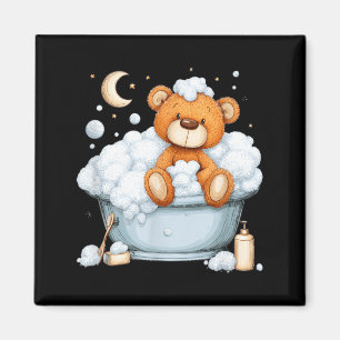 Bath Foam Teddy Bear with Bubbles for Bathtubes Magnet