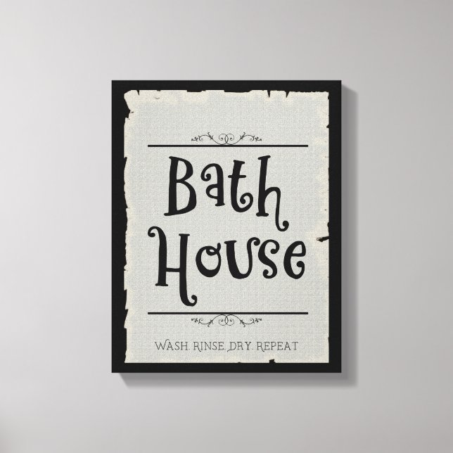 Bath House Lavatory Wash Rinse Dry Repeat  Canvas Print (Front)