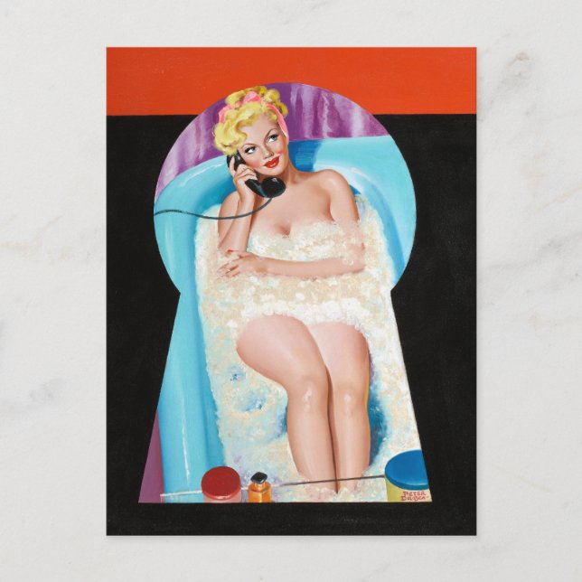 Bath Keyhole Pin Up Postcard (Front)