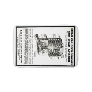 Bath mat Advert Steam Cars and Steam Aviation