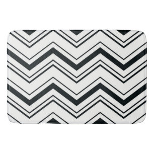 Bath Mat/Black and White Zig Zags Mat