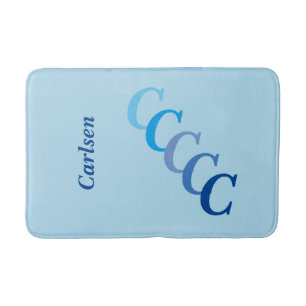 Bath Mat - Blue Name and Initials
