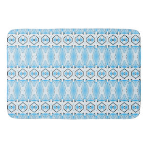 Bath Mat, Blue & white classic pattern Mat