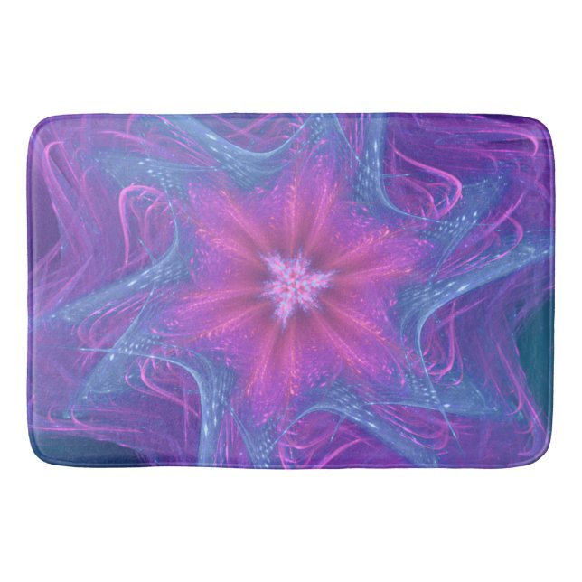 Bath Mat Fractal Delicate Cyan Palette (Front)