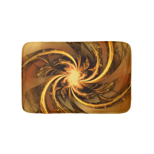 Bath Mat Fractal Twisted Glow Yellow