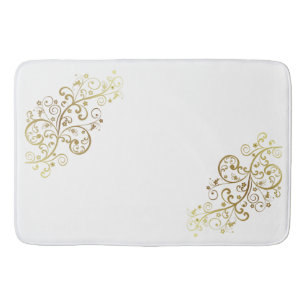 Bath Mat--Gold Swirls Bath Mat