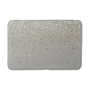Bath Mat-Golden shower of Stars-Grey Bath Mat