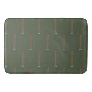 Bath Mat, Large, Hunter Green, Blue Cats Design Bath Mat