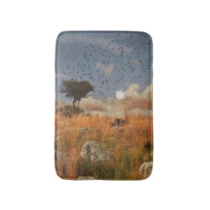 Bath Mat Lonely Tree And Birds