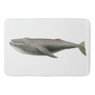 BATH MAT : NATURAL HISTORY : VINTAGE WHALE