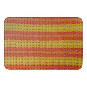 Bath Mat - Orange Afghan Pattern