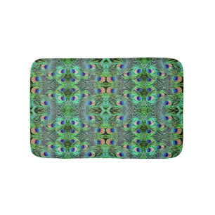 Bath Mat Peacock Feathers