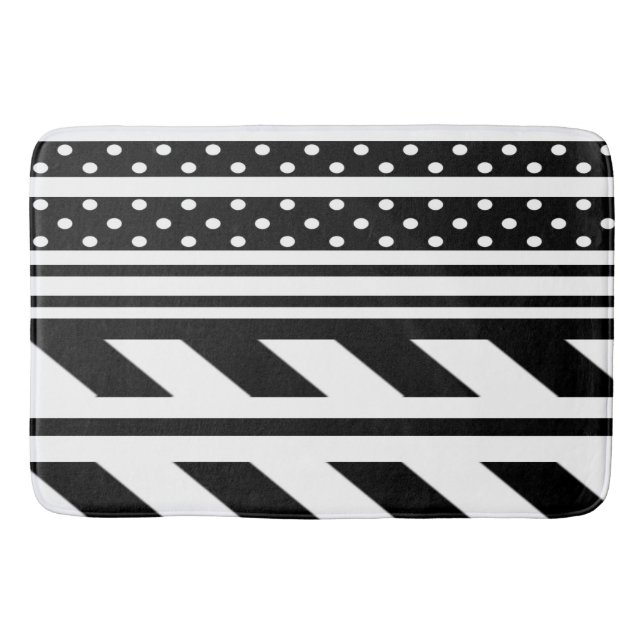 Bath Mat/Polka Dots and Stripes Mat (Front)