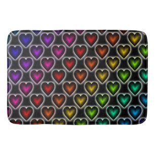 Bath Mat/Rainbow Hearts Bath Mat