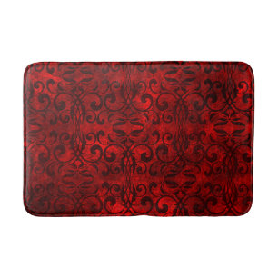 Bath Mat/Red and Black Grunge Bath Mat