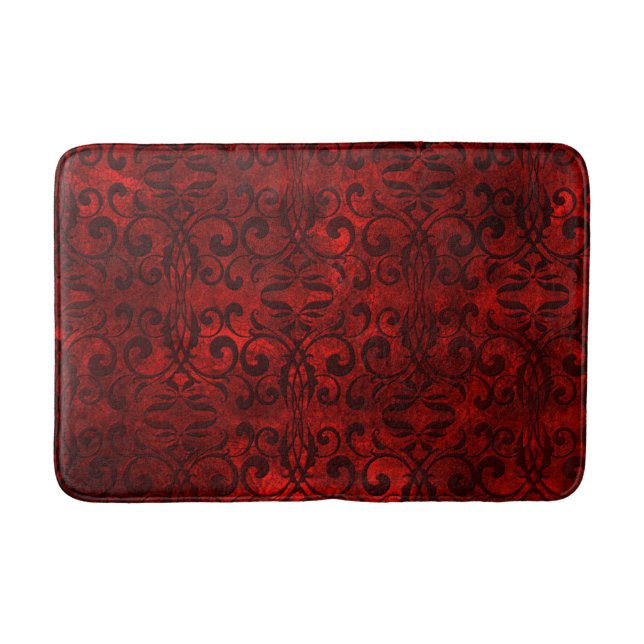 Bath Mat/Red and Black Grunge Bath Mat (Front)
