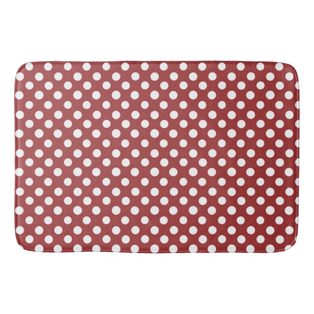 Bath Mat/Red & White Polka Dots Mat (Front)