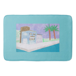 Bath Mat with Caribbean Scene