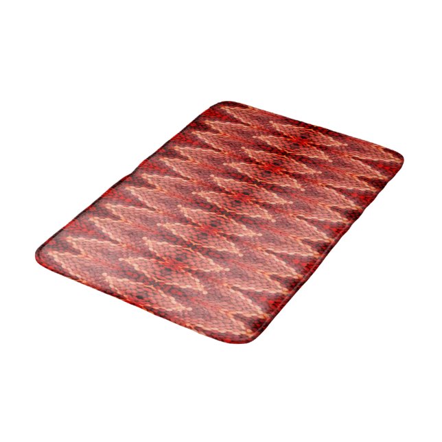 Bath Mat - Woven Pattern in Shades of Red (Angled)