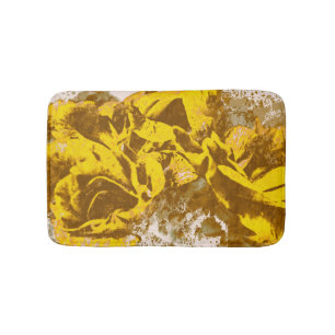 Bath Mat Yellow Rose Watercolor