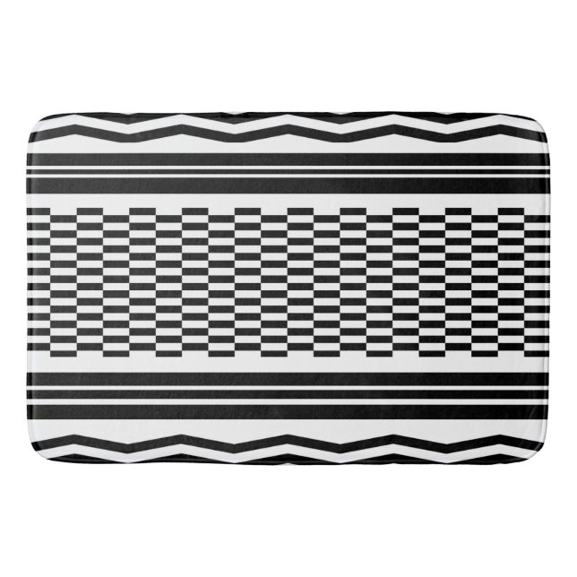 Bath Mat/Zig Zags and Chequered Mat (Front)