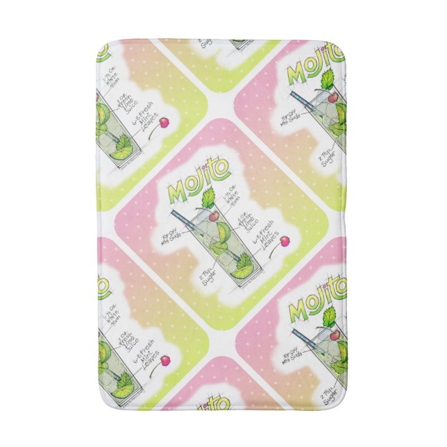 BATH MATS - MOJITO RECIPE COCKTAIL ART (Front Vertical)
