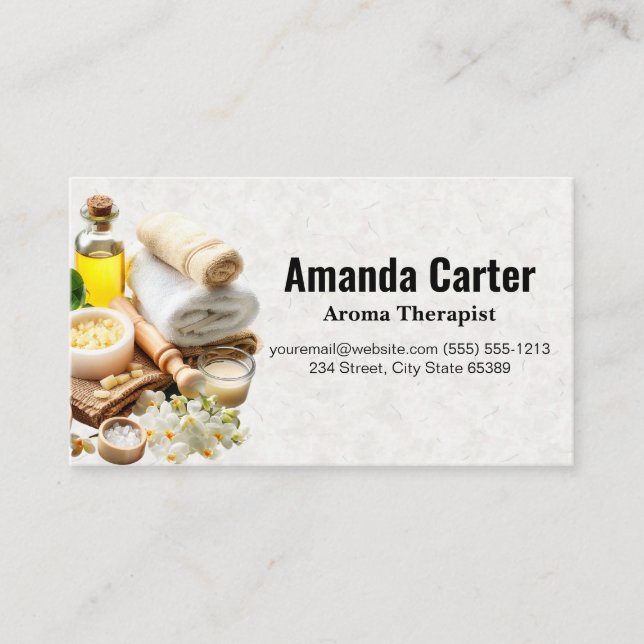 Bath Oil and Salts | Salon Spa Business Card (Front)