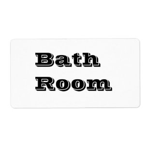 Bath Room Moving Labels in White