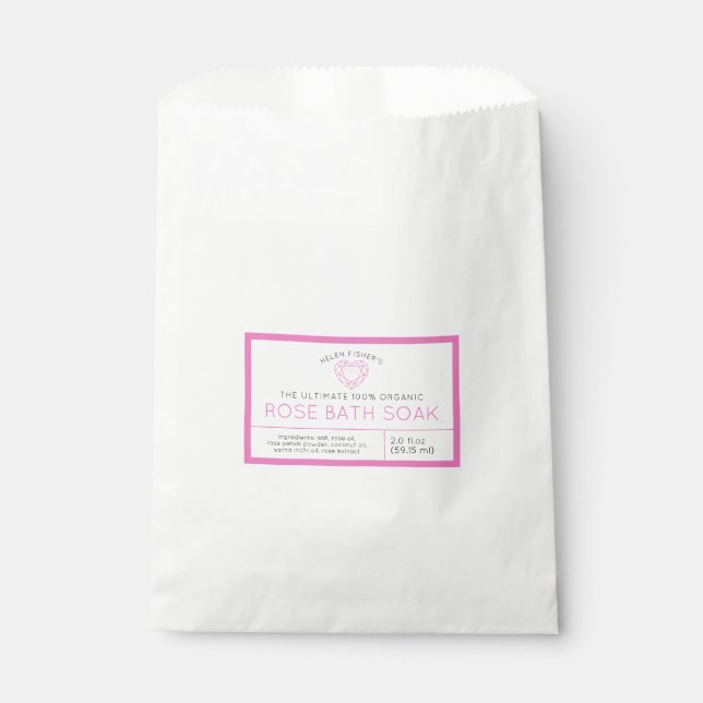 Bath soak salt or bath bomb label package product favour bag (Front)