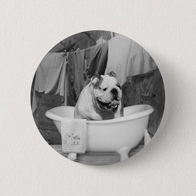 Bath time big fellow 2 inch round button (Front)