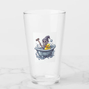 Bath Time Bones � Cute Funny Skull in Tub Glass