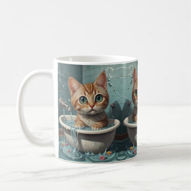 Bath-time Buddies animals in a bath Coffee Mug (Left)