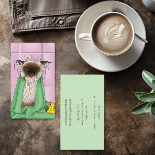 Bath Time Cat Groomer Business Card