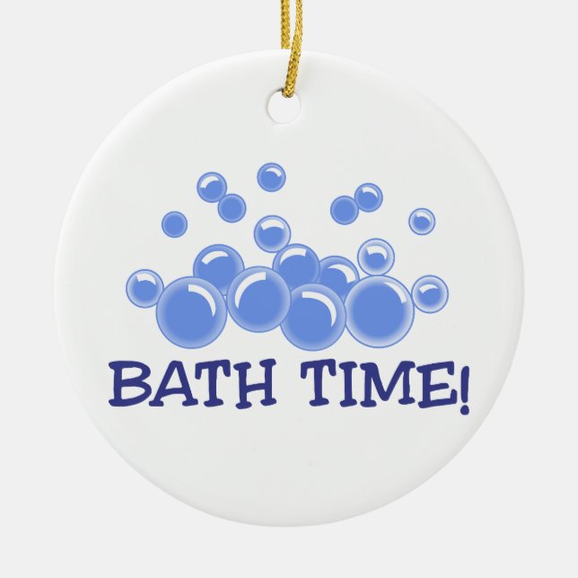 Bath Time Ceramic Ornament (Front)