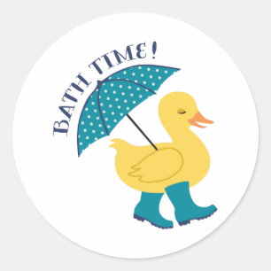 Bath Time Duck Classic Round Sticker