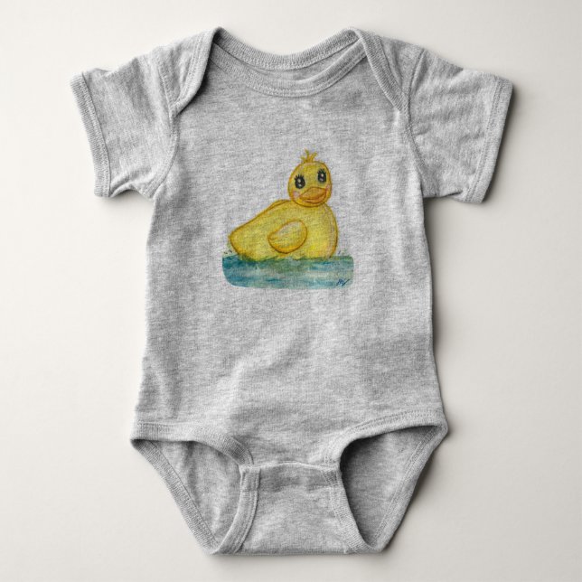 Bath Time Ducky Baby Bodysuit (Front)
