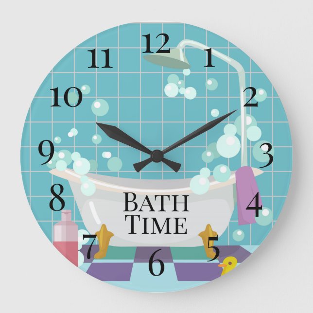 Bath Time Large Clock (Front)
