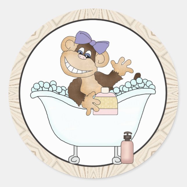 Bath Time Monkey autocollant (Devant)