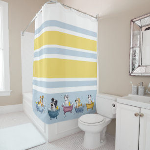 Bath Time Puppies Border Stripe Pattern