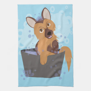 Bath Time Puppy Kitchen Towel