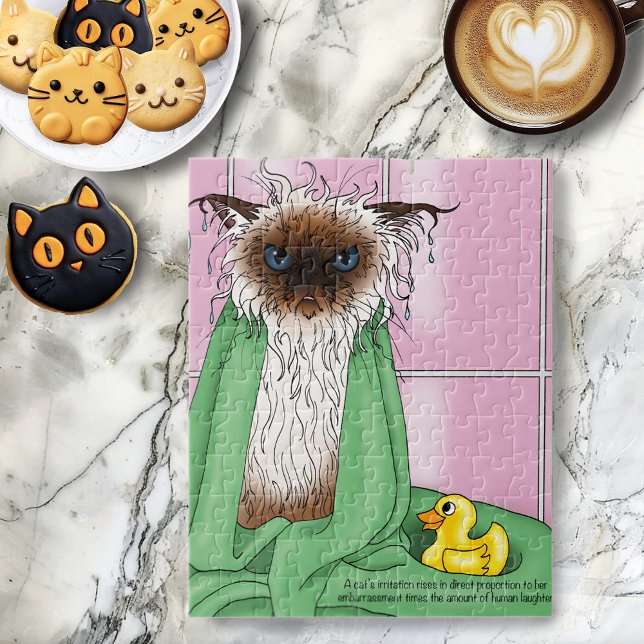 Bath Time Siamese Cat Jigsaw Puzzle (Creator Uploaded)