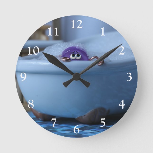 Bath time's over round clock (Front)